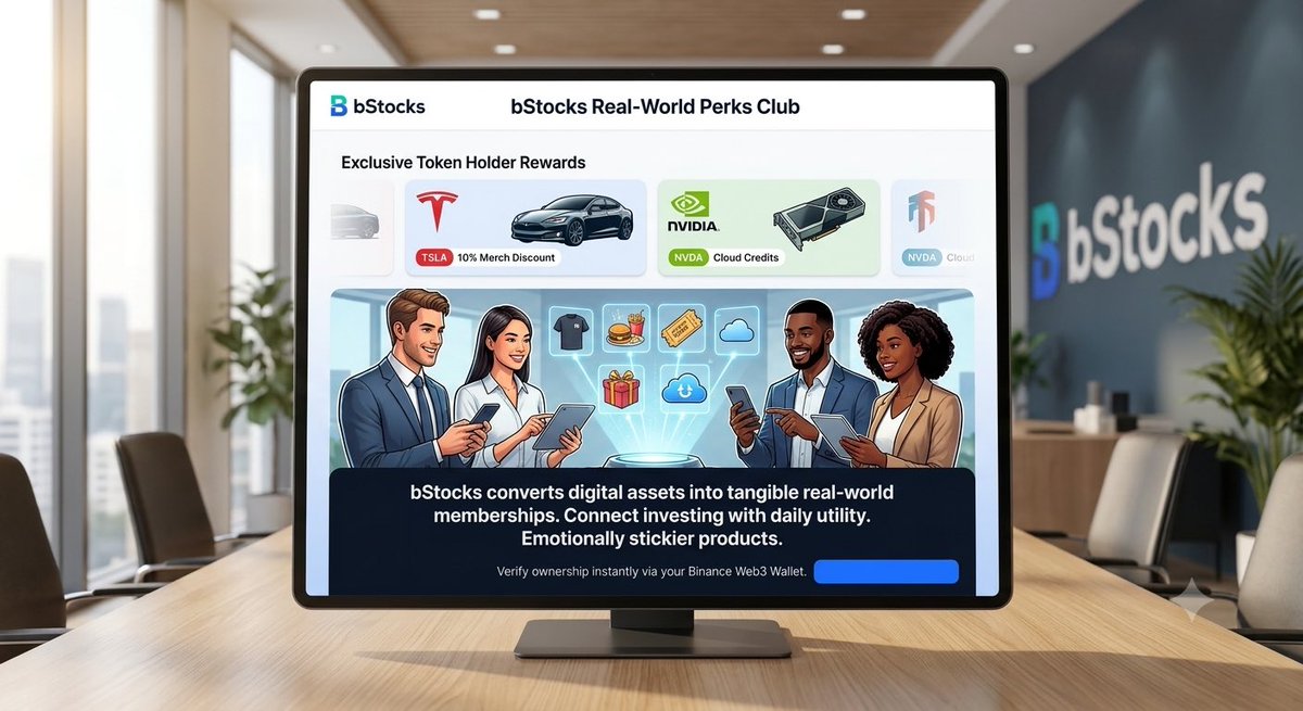 J11asdf's tweet photo. As bStocks CEO, my goal: Build "Real-World Perks Club". Give holders exclusive benefits: Tesla bStock gets merch discounts, NVIDIA gets cloud credits. Verify via Binance Web3 Wallet. Turns assets into memberships. Game-changer! 🚀 @Binance #bStocks (Idea via @x_ifykyk) https://t.co/TTzl1Rm6hF