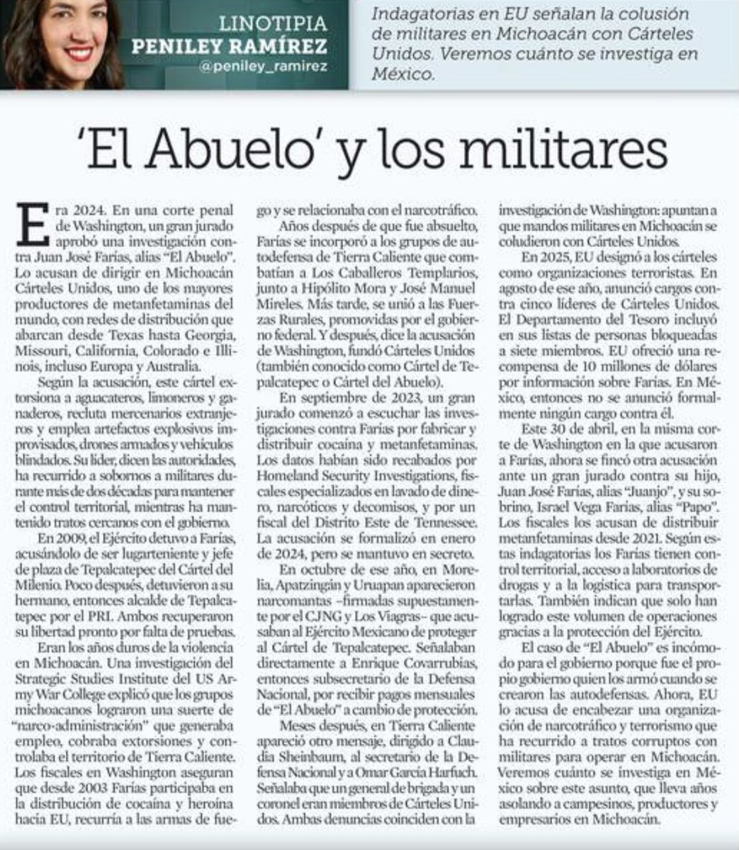 acastilloDC's tweet photo. El Abuelo sobornó militares mexicanos para operar en Michoacán. Narcomantas señalaron al subsecretario de la Defensa por recibir pagos mensuales del cártel. EU acusa. México calla y no investiga nada. https://t.co/aWS69B5MOc