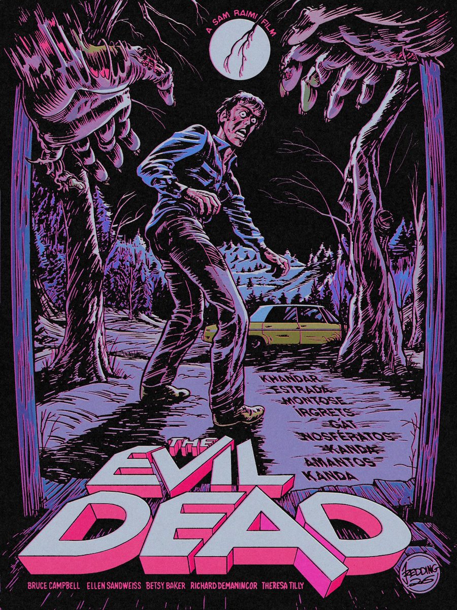 RetroReminiscer's tweet photo. The Evil Dead (1981) 
Art by Jim Redding. https://t.co/k9eyOe4r1F