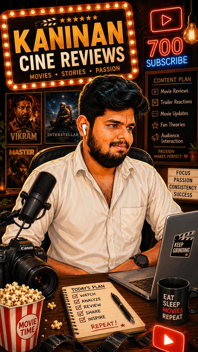 Kannan_Youtube's tweet photo. Thanks You Guys โค๏ธ
700 Subscribers ๐ช
#YouTube #youtubeshorts #MovieReview #tamilmovie #moviereview #moviereview
#youtubechannel #newlogodesign
#JanaNayagan #Karuppu #Om ๐
#K_C_R
#Kannan_Cine_Reviews https://t.co/T4dTlwSeXu
