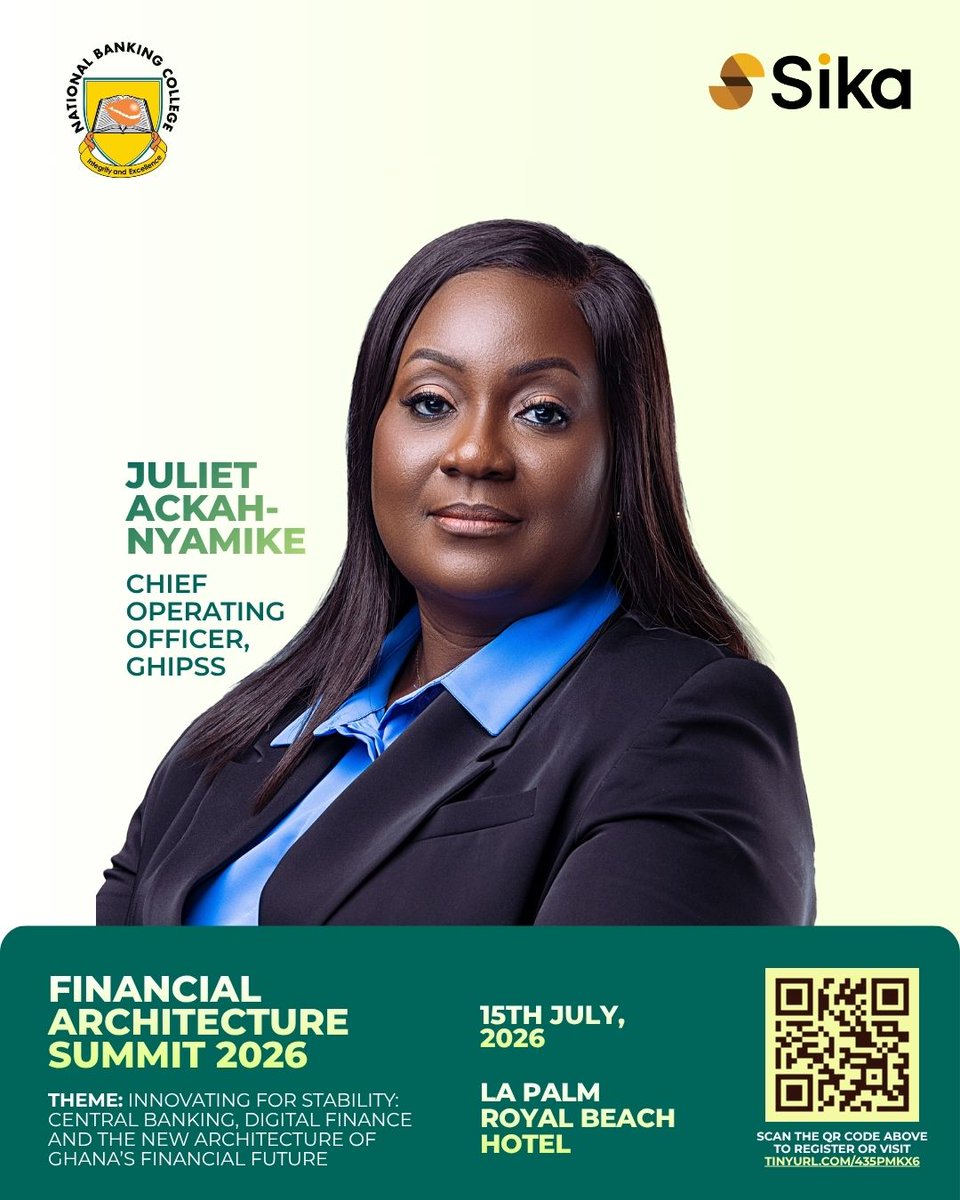 nbc_gh's tweet photo. How do you aggressively scale fintech innovation without breaking the national payments grid?   

You engineer operational resilience.  

Juliet Ackah-Nyamike (COO, @GhIPSS) brings 20+ years of transactional banking mastery to the panel at #FinancialArchitecture2026. https://t.co/uu0Vsb3hs6