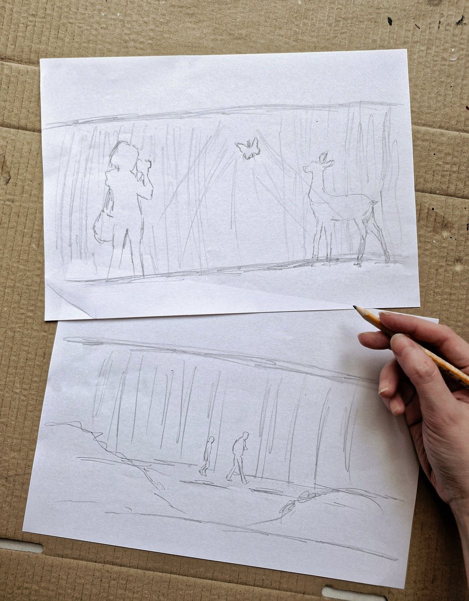 Krystine_art's tweet photo. Currently working on sketches for two upcoming paintings. Next week is all about #LifeIsStrange! 🧡🦌🍂 https://t.co/gVuoXXtY8k