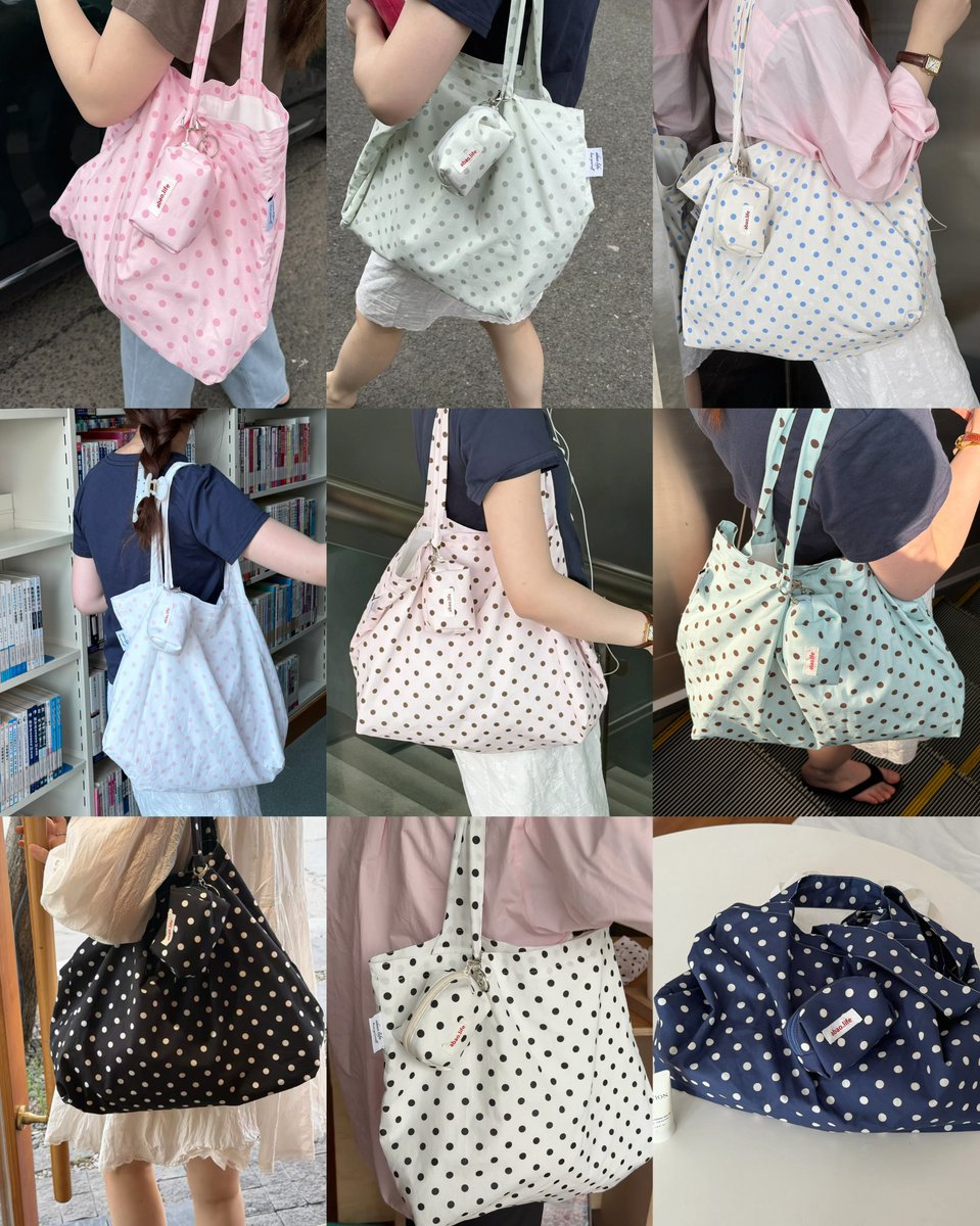 friendlyxstore's tweet photo. Abao life polkadot tote bag * ✿
 bag 290฿  bag+mini pocket 390฿
มีทั้งหมด 9 สี ส่งฟรี ems (รับมัดจำ 50%) https://t.co/LIrbpohuwm