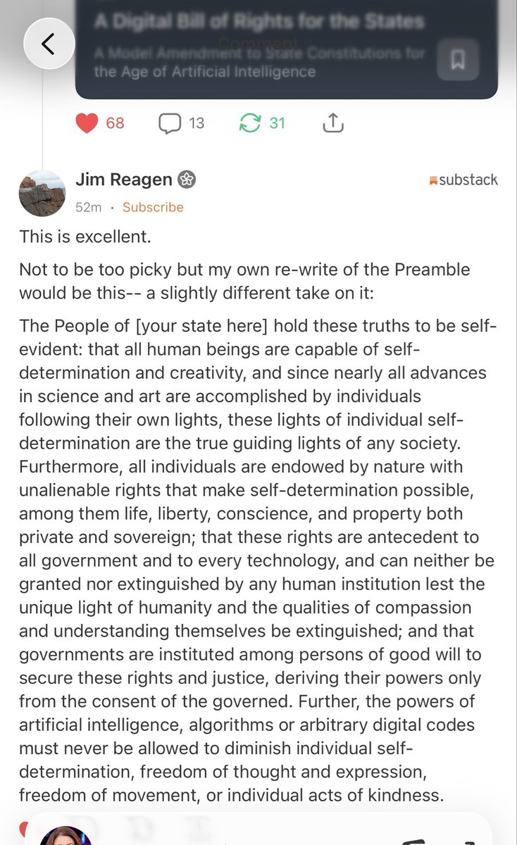 CourtenayTurner's tweet photo. This is 10000% correct! I’ve been saying this for a long time and I feel like I howl at the wind. 💨 

Left - Right are dialectical poles churning towards the same “becoming” project. 

Being anchors rights inherent in fixed nature and dignity conferred by our creator! The imago dei anthropology possess rights that no government nor system can revoke because they never granted them in the first place! Until this is understood by more than a few and by those willing to to defend the metaphysical firewall we were blessed by our founders to have codified into a political legal document, the dialectic will churn towards the omega point, world Geist, singularity etc. that the becoming lineage uses humans as biological substrate nodes to create. 

I recently had this back and forth regarding the Digital Bill of Rights for the States that Patrick and I drafted! It was incredibly concerning to see how few Americans understand the metaphysical firewall 🔥 that our initial Declaration of Independence codified!! 

“The Declaration requires a transcendent, antecedent source capable of placing rights beyond every institution and historical process.

Unalienability depends on a radical asymmetry between Creator and creation: a source antecedent to the created order, complete in itself, and not dependent upon the world’s unfolding. That is what places the right beyond the jurisdiction of anything within the order. No state, institution, majority, technology, or historical process can revoke what none of them conferred.

Process theism reconfigures that asymmetry in precisely the place that matters here. Its God is relationally implicated in the world’s becoming and, in important respects, affected by that process. However sophisticated the model, it does not provide the same immutable ground standing prior to the order whose powers we are trying to limit.

That has political consequences. Once the ground of the right is metaphysically implicated in becoming, rights themselves can more readily be construed as historically developing realities — capable of reinterpretation, renegotiation, and administration as the process “advances.” That is precisely the Becoming-lineage move this document was written to refuse.”

https://t.co/2bMokuOMOa