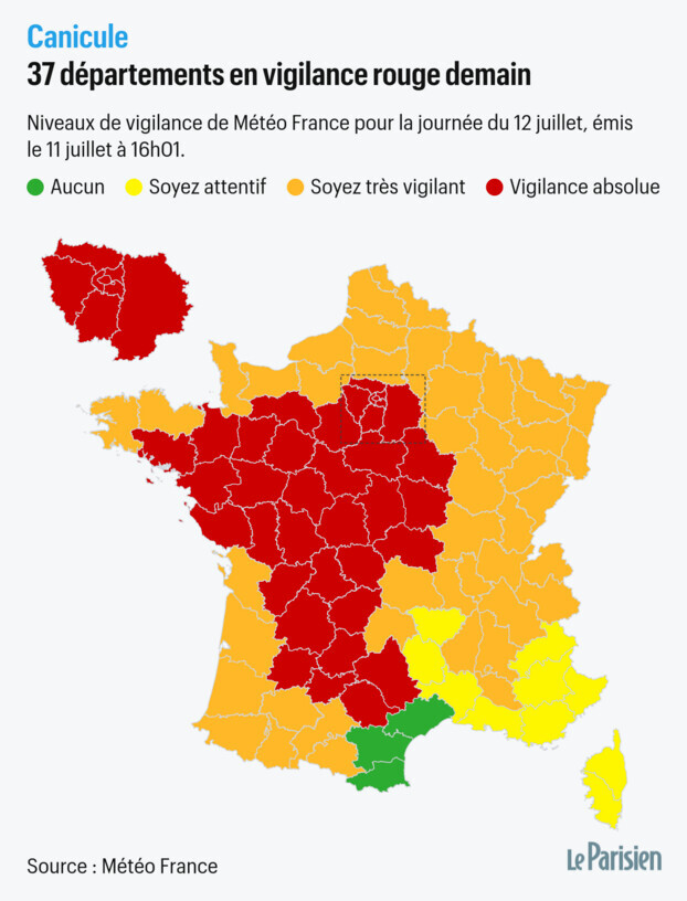 leparisien_91's tweet photo. 🟥 37 départements sont en vigilance rouge à la canicule dimanche dont Paris et l’Île-de-France

➡️ https://t.co/twhoPWiIoM https://t.co/QV7ndGNPm9