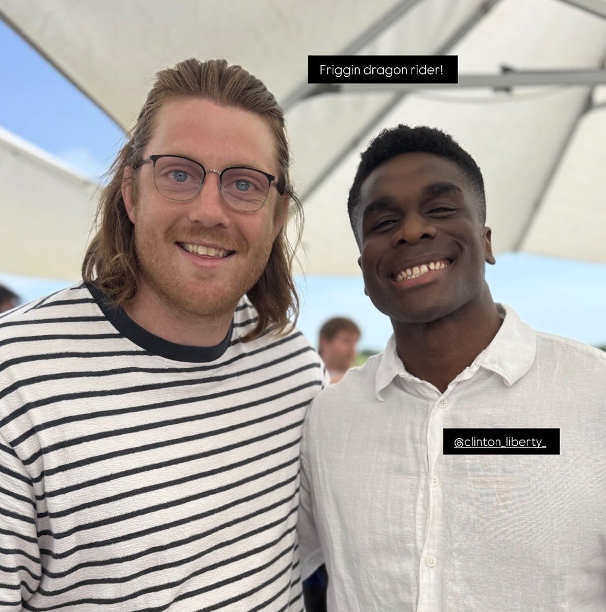 westerosies's tweet photo. Peter Claffey (Dunk) and Clinton Liberty (Addam) together in new photo.

“Friggin dragon rider!” https://t.co/HLenF7V6Px