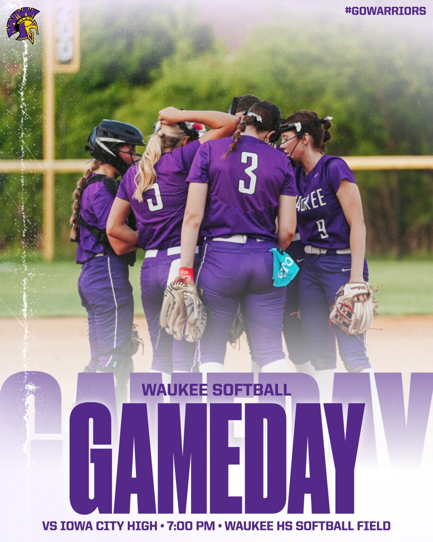 waukee_warriors's tweet photo. Gameday!!! Tonight the Warriors host Iowa City High in the Class 5A Region Semifinal.

📍Waukee HS Softball Field
🕖 7:00 PM
🎟️ $10 Tickets: https://t.co/Jd9DTdXw72
📸 Case Bishop

#GoWarriors https://t.co/S1GlNKI45I