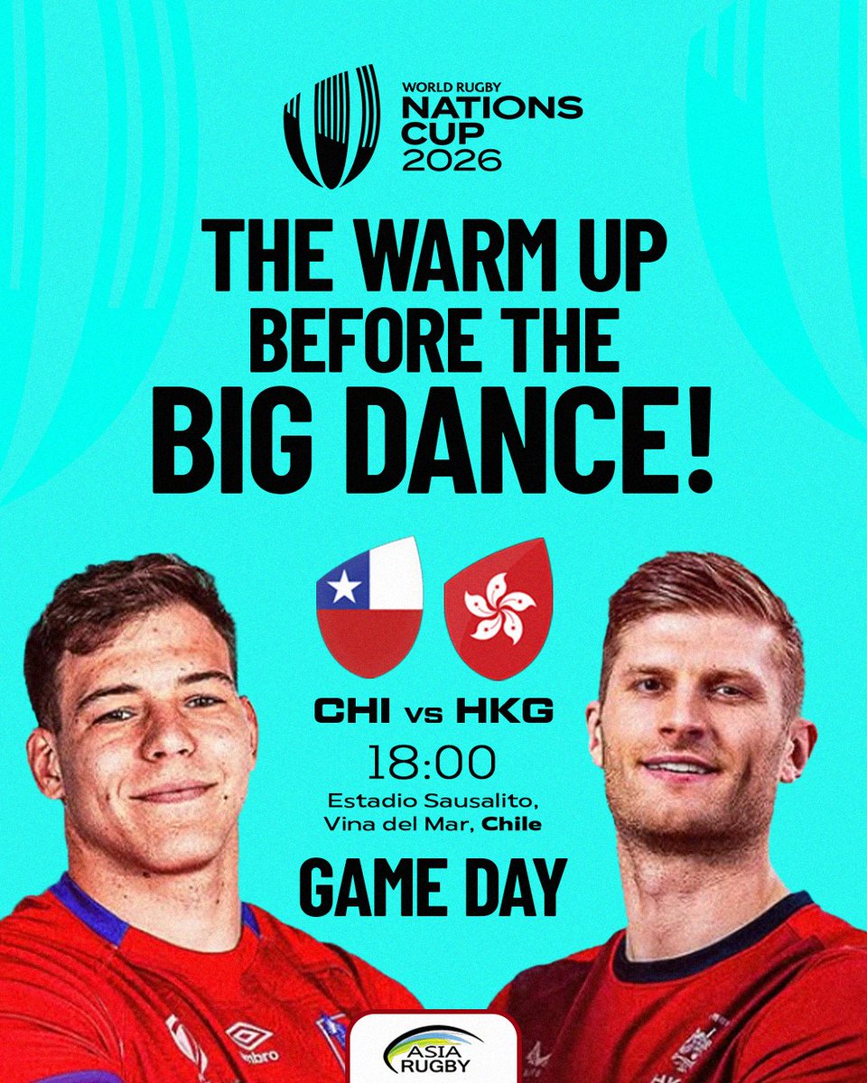 asiarugby's tweet photo. A preview of what awaits on rugby’s biggest stage. 🌍🏉

Hong Kong China take on Chile in the Nations Cup, with the two sides set to meet again in Pool A of the Men’s Rugby World Cup 2027.

▶️ Watch LIVE on RugbyPass TV:
https://t.co/b4eI1FuWwL

#WRNationsCup #AsiaRugby https://t.co/B9bGtQs5lQ