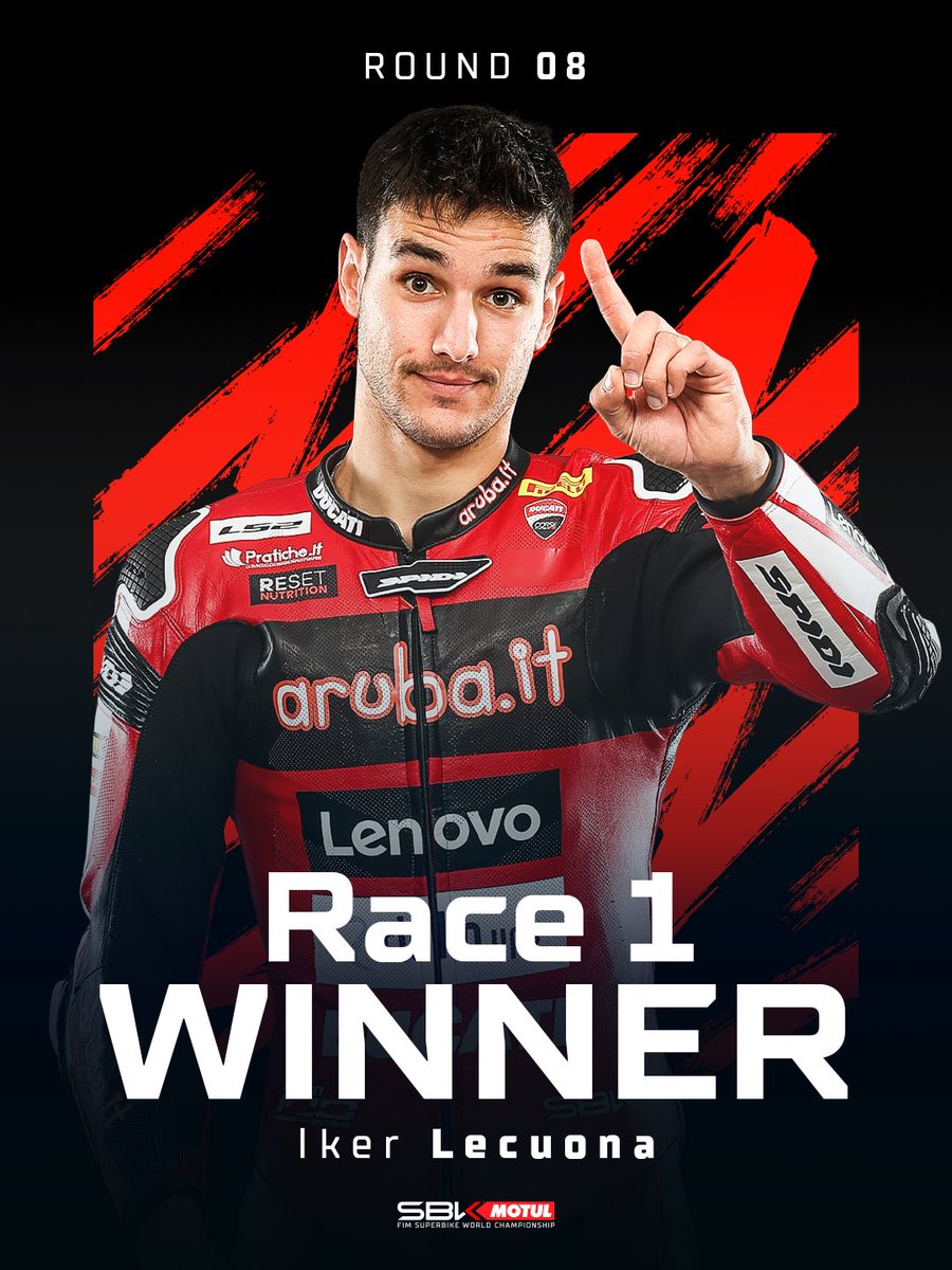 WorldSBK's tweet photo. MAIDEN VICTORY 🔥 🥇

After an OUTSTANDING duel with @nbulega, @LecuonaIker claims Race 1 win 🏆🏆

#UKWorldSBK 🇬🇧 #WorldSBK https://t.co/7DH02gNOF7