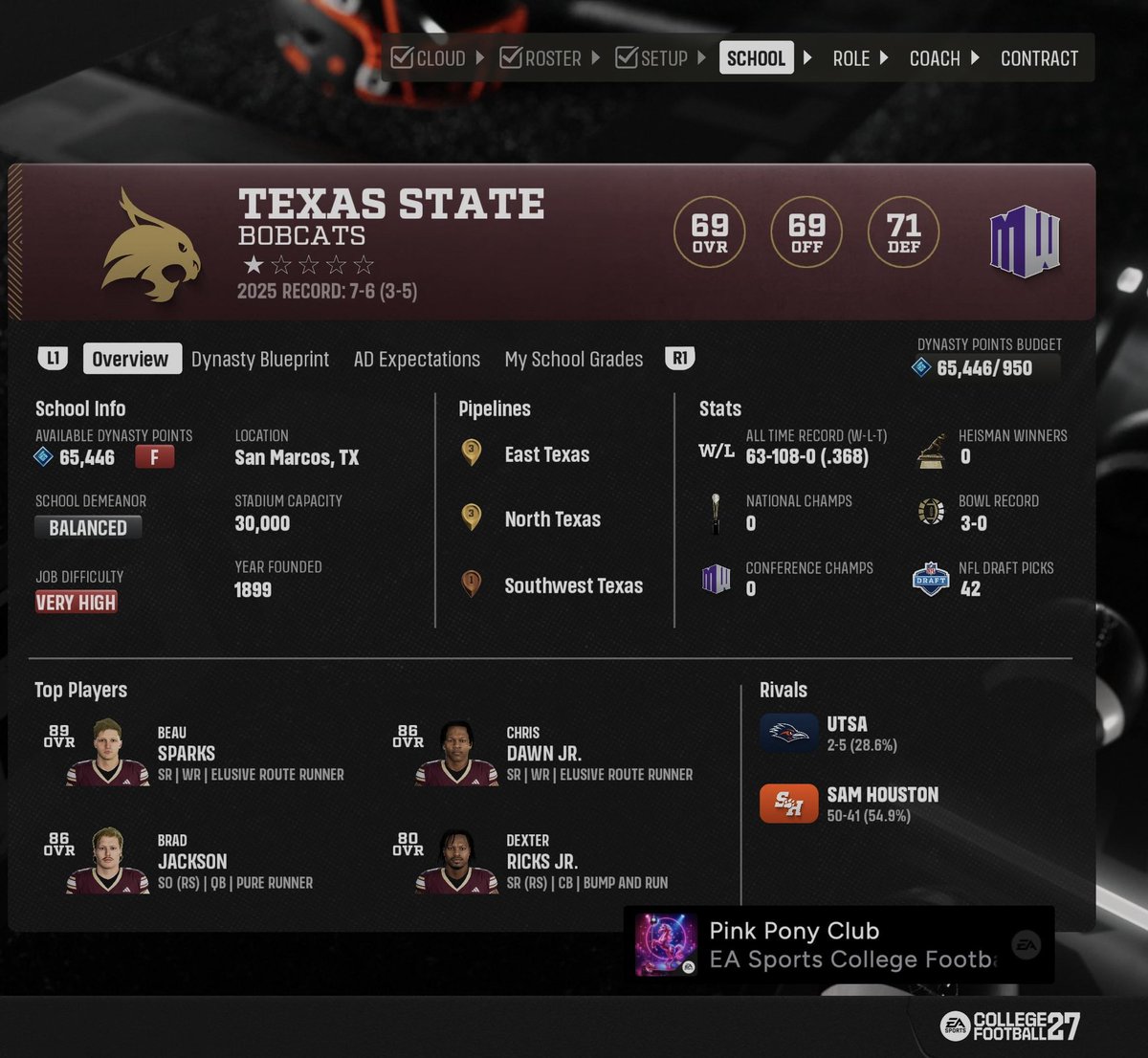 ItzLiveee's tweet photo. Has anyone else in the CFB Dynasty ran into this issue? NIL being glitched out for multiple team? Showing 65,461 Points for these 1 ⭐️ Teams. @EASPORTSCollege 

As well as other teams NIL numbers change post creation if the league. https://t.co/LvaZgZ9Dla