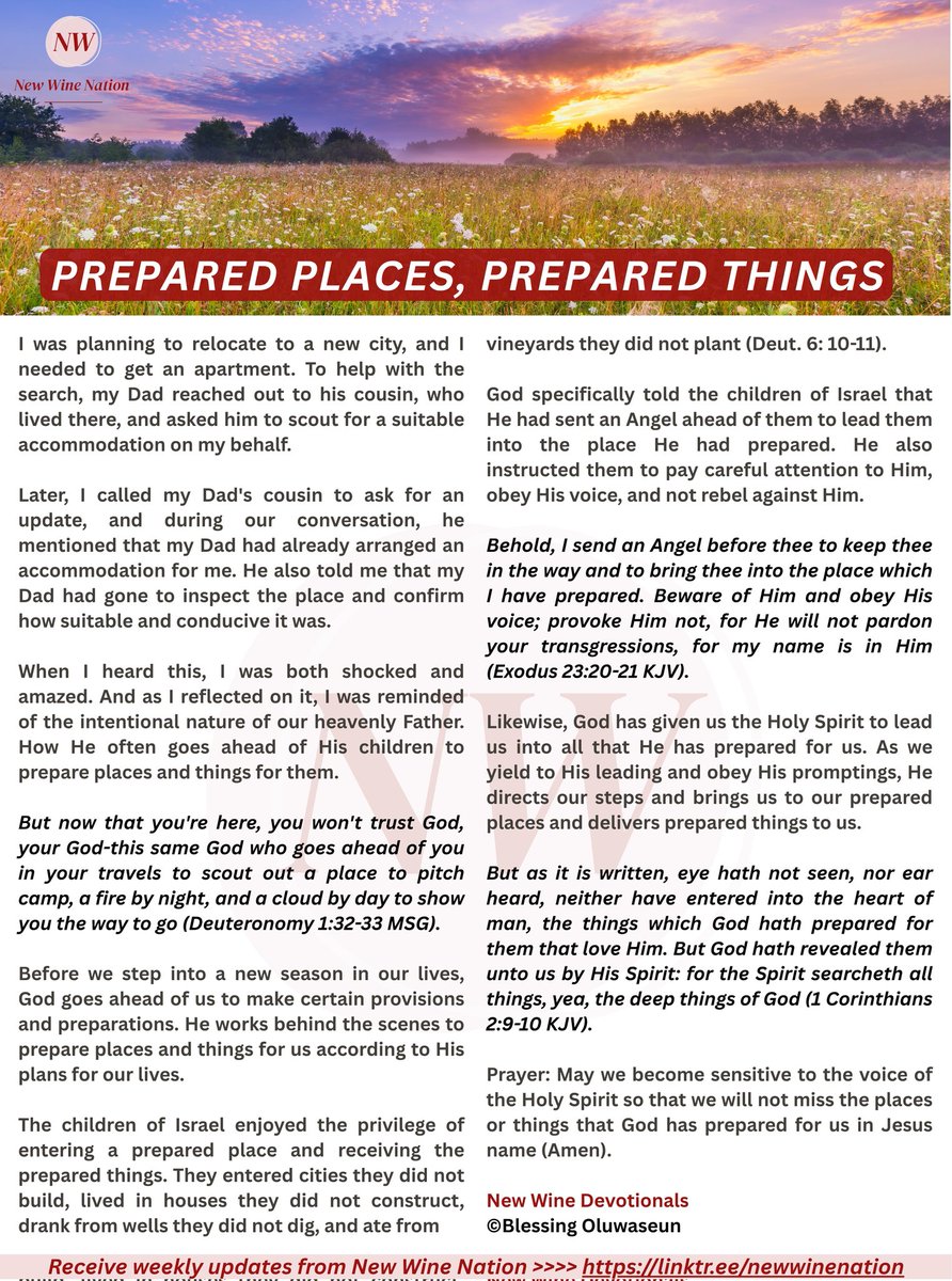 _blessingseun's tweet photo. God works behind the scenes to prepare places and things for us.... https://t.co/vMfB286Lm9