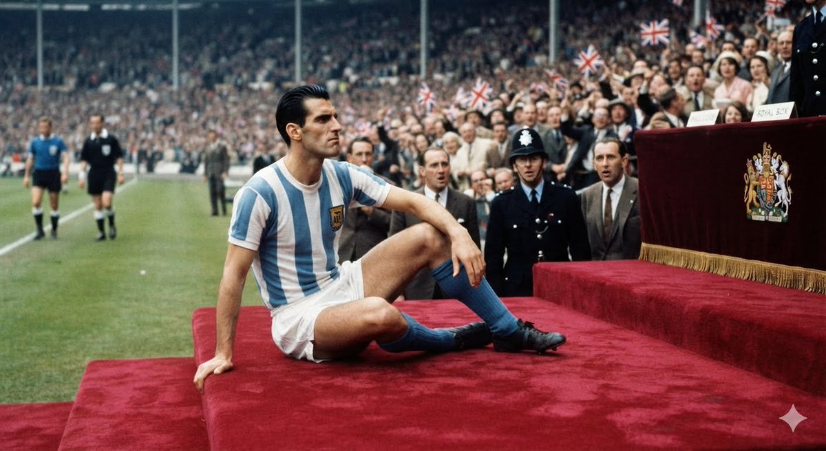 icardo8's tweet photo. Hoy murió el jugador argentino por el cual se inventaron las tarjetas rojas.

23 de julio de 1966, cuartos de final: Argentina vs Inglaterra en Wembley.

El árbitro alemán Rudolf Kreitlein expulsó a Rattín (minuto ~36) por protestar y "mirada malintencionada" (según el juez).

Problema grande: No existían tarjetas. El árbitro le hacía señas, pero Rattín (que no hablaba alemán ni inglés) no entendía y pidió un intérprete. Se quedó en la cancha casi 10 minutos discutiendo.

El caos fue total: Rattín se sentó en la alfombra roja del palco de la Reina Isabel II, estrujó un banderín inglés, y el partido casi se suspende. Inglaterra ganó 1-0.