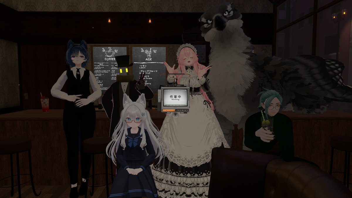 hakusit_vrc's tweet photo. パブリックに生きる透明人間なので居心地がよかったです！お邪魔しました！
#VRCパブリックカフェ https://t.co/HjR3cZagpK
