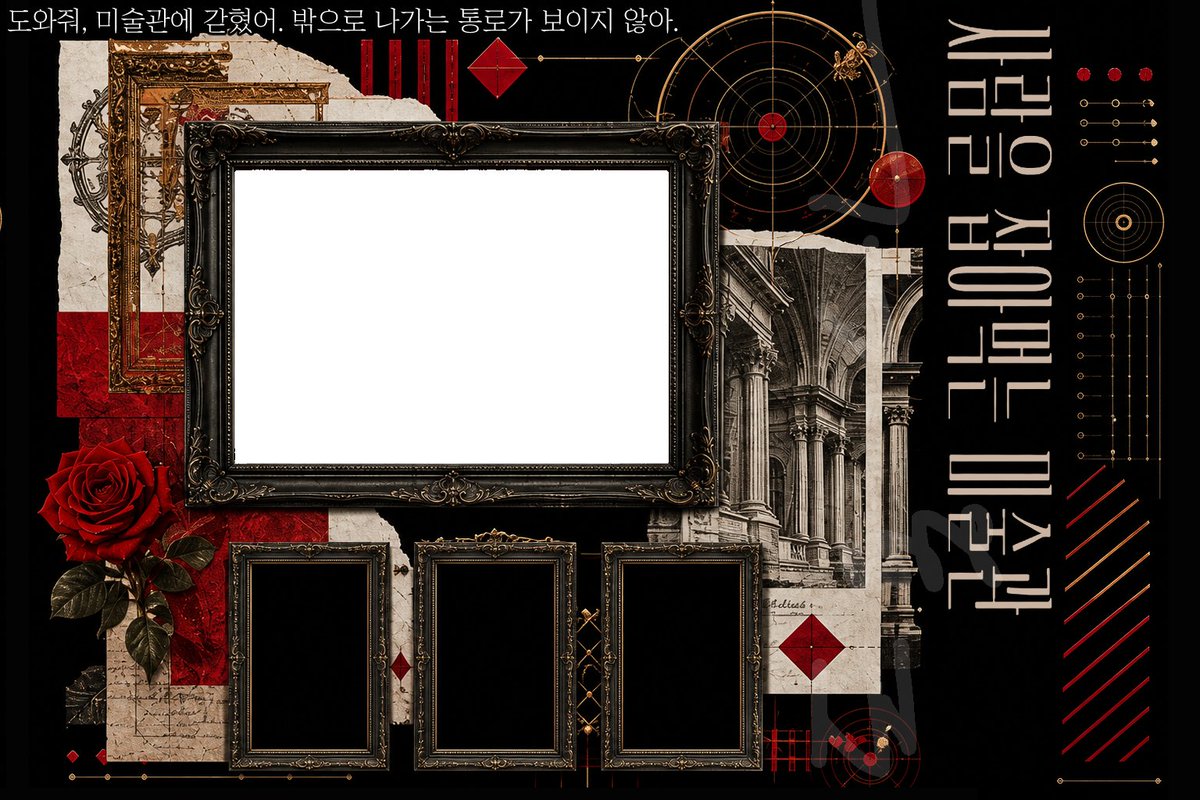 Aengmo0o's tweet photo. Q_Andante 님의 시나리오 『사람을 잡아먹는 미술관』의 맵시트 제작을 진행했습니다.

미술관, 검은색, 빨간색, 고풍스러움을 키워드로 제작한 맵시트입니다.
신청해주셔서 감사합니다! https://t.co/Jf0WoXeqqX