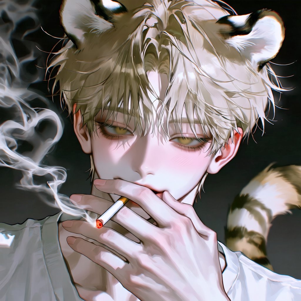 just_ajeossi's tweet photo. 🚬💭🤍

a smoking hand.have smoking hands close to one's lips. Smoke from the tip of the cigarette, a blurry white cigarette smoke in the shape of a heart. a dark background. movie-like lighting. a dark atmosphere. A strong white light for the. https://t.co/CKuIKaIA0P