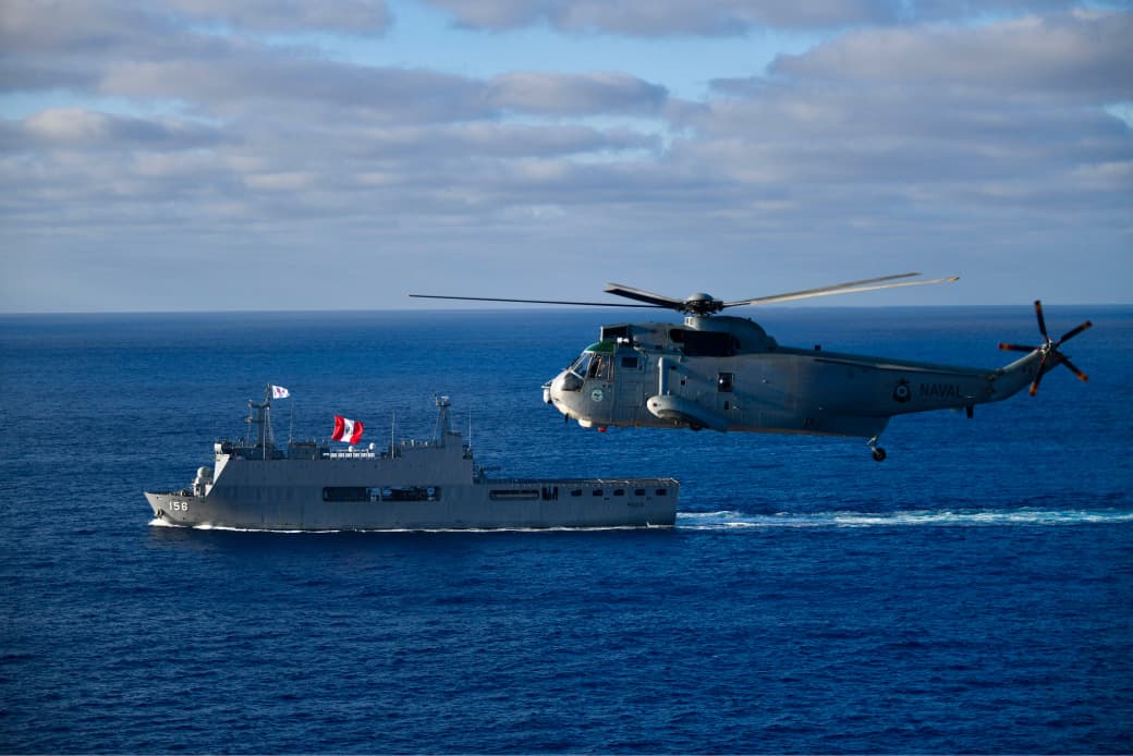 naval_peru's tweet photo. La @naval_peru inició operaciones en la mar con el #BAPPisco y el #BAPChipana, integrándose a ejercicios combinados junto a marinas aliadas. La participación fortalece la interoperabilidad y la preparación para operar en escenarios multinacionales.
#PoderNaval
#PerúEnRIMPAC2026 https://t.co/LHWUTub3of