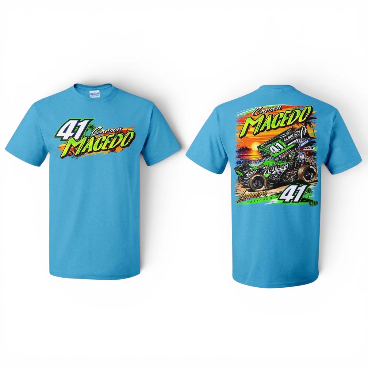 carson_macedo's tweet photo. ☀️ NEW MERCH DROP ☀️

Introducing the all-new Cali Vibes design 🌴🏁

Inspired by home and built for race fans, this one features the 41 car with a California sunset look that stands out at the track or anywhere you wear it.

🔥 Available now at the merch trailer and online
🛒 Shop: https://t.co/8xRAnhQaPe

What do you think of the new Cali Vibes design? 👇

#41 #CarsonMacedo #CaliVibes #SprintCar #WorldOfOutlaws #JJR #RacingMerch