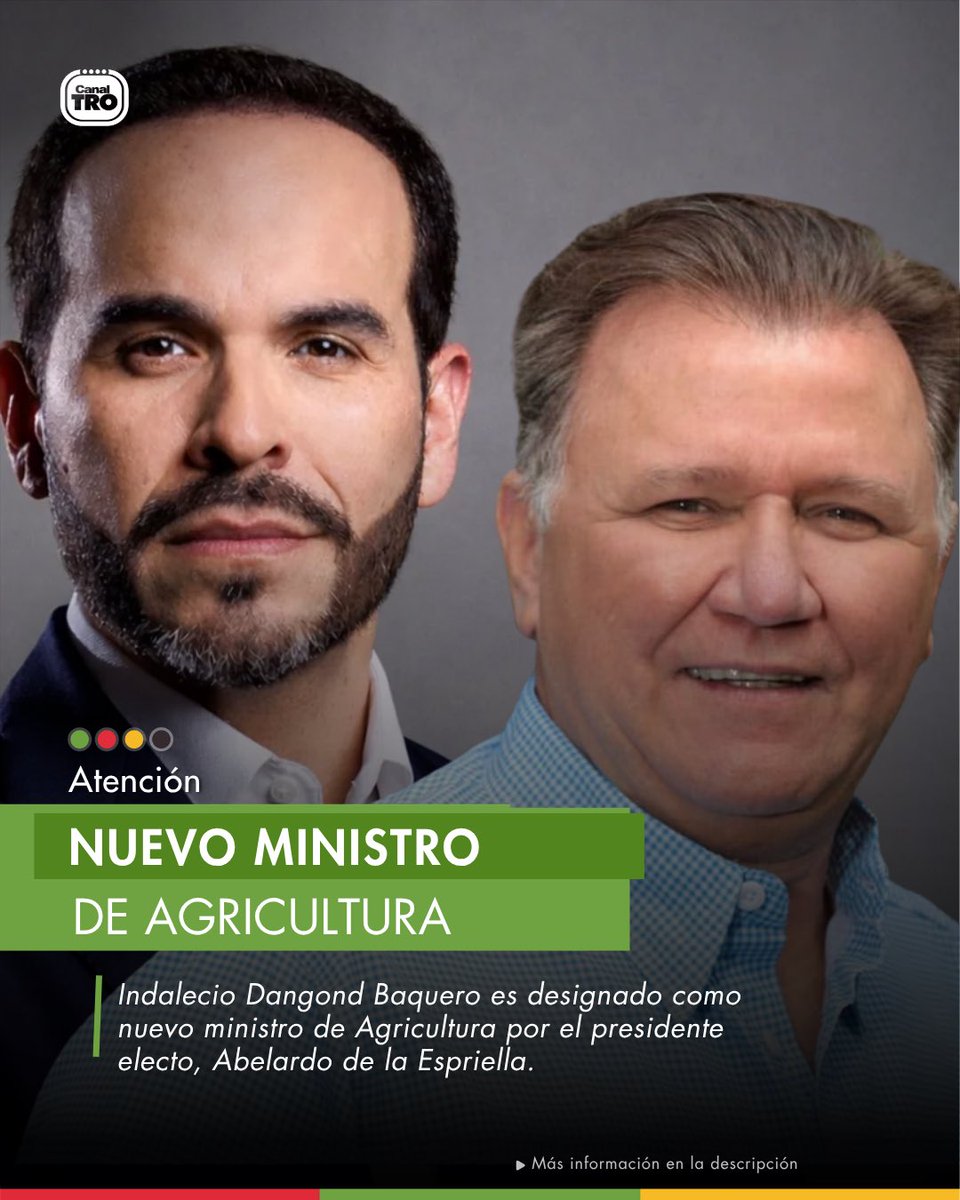 CanalTRO's tweet photo. #Noticia | Indalecio Dangond Baquero fue designado como nuevo ministro de Agricultura por el presidente electo, Abelardo de la Espriella.

El administrador de empresas, oriundo de Urumita, La Guajira, cuenta con más de 30 años de trayectoria en el sector agropecuario colombiano. A lo largo de su carrera ha sido directivo y asesor de entidades como el Banco Agrario y Finagro, además de asesorar a cinco ministros de Agricultura y dos ministros de Comercio en la formulación de políticas para el desarrollo rural.

Al frente de la cartera de Agricultura, Dangond tendrá el reto de impulsar la productividad del campo, ampliar el acceso al crédito para pequeños y medianos productores, fortalecer la seguridad alimentaria y recuperar la confianza en la institucionalidad del sector.