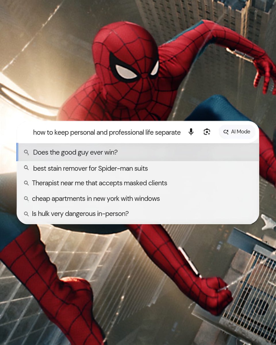 bookmyshow's tweet photo. Friendly neighbourhood search results.🕷️🕸️❤️

#SpiderManBrandNewDay #TomHolland #Zendaya #Movies #SpiderMan #BookMyShow

(1/2) https://t.co/GC0v8hIfe7