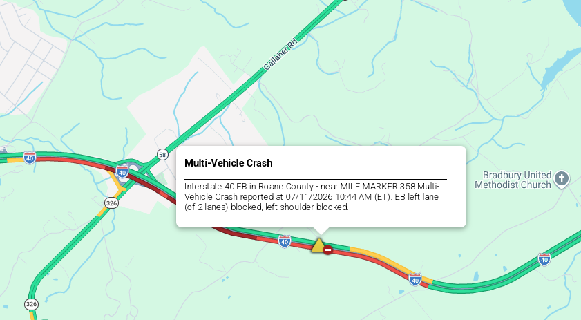 LiveTraffic2's tweet photo. Roane County- A crash being cleared on I-40 eastbound past Gallaher Road 11:22am ET. https://t.co/ILgxs2IWz7 #CommanderChuck #Knoxville #Tennessee #Nashville #TDOT #Traffic #TrafficAlert #Follow #Gas #Weather https://t.co/6BzlFYagC3
