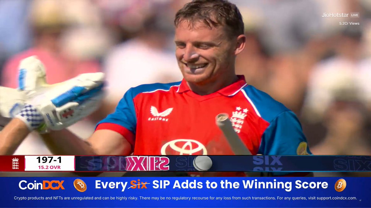 CricCrazyJohns's tweet photo. ITS A JOS BUTTLER SHOW 🥶

Buttler smashed an iconic Hundred from just 51 balls against India in the 5th T20I, mad batting from Buttler. https://t.co/Kya1VZhMOZ