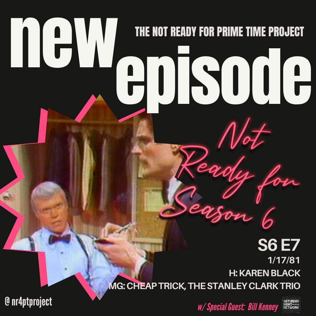 NR4PTProject's tweet photo. In case you missed it, @thesnlnetwork's @bklove73 joined to discuss a very enjoyable episode of #SNL S6. 

Karen Black hosts w/ @cheaptrick as the MG (along w/ The Stanley Clark Trio).

Hi marks for all! Give it a listen!!

#SNLclassic #SNLvintage #80s #80sTV https://t.co/eABRnOQ1fu
