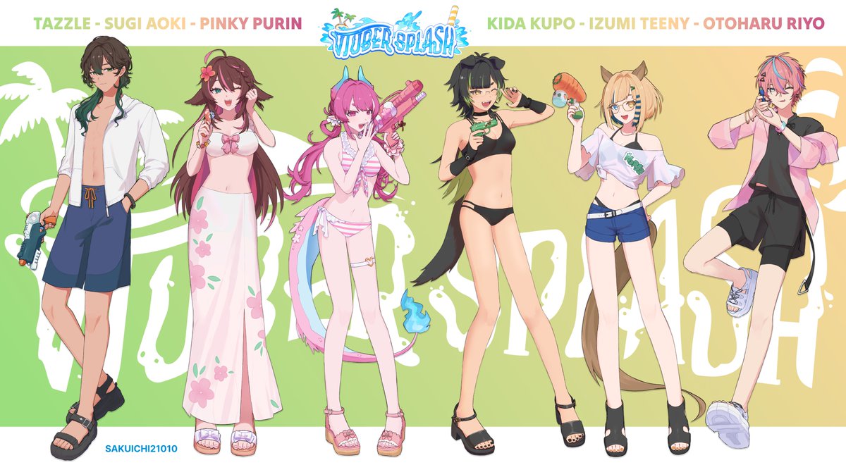 izumiteeny's tweet photo. 🥤🌊 VTUBER SPLASH 🌊🥤
Who wins in this water fight?? 

CUPSLEEVES ┊ FREEBIES ┊ M&amp;G

📍 Tora Boba, Edmonton AB, Canada  
🗓️ Sunday August 23rd 2026

Vtuber Splash key visuals courtesy of Riyoyo 🌊✨ illustration Sakuichi21010 / Postcard design izumiteeny / logo pegazisk https://t.co/GhfvaGR9ll