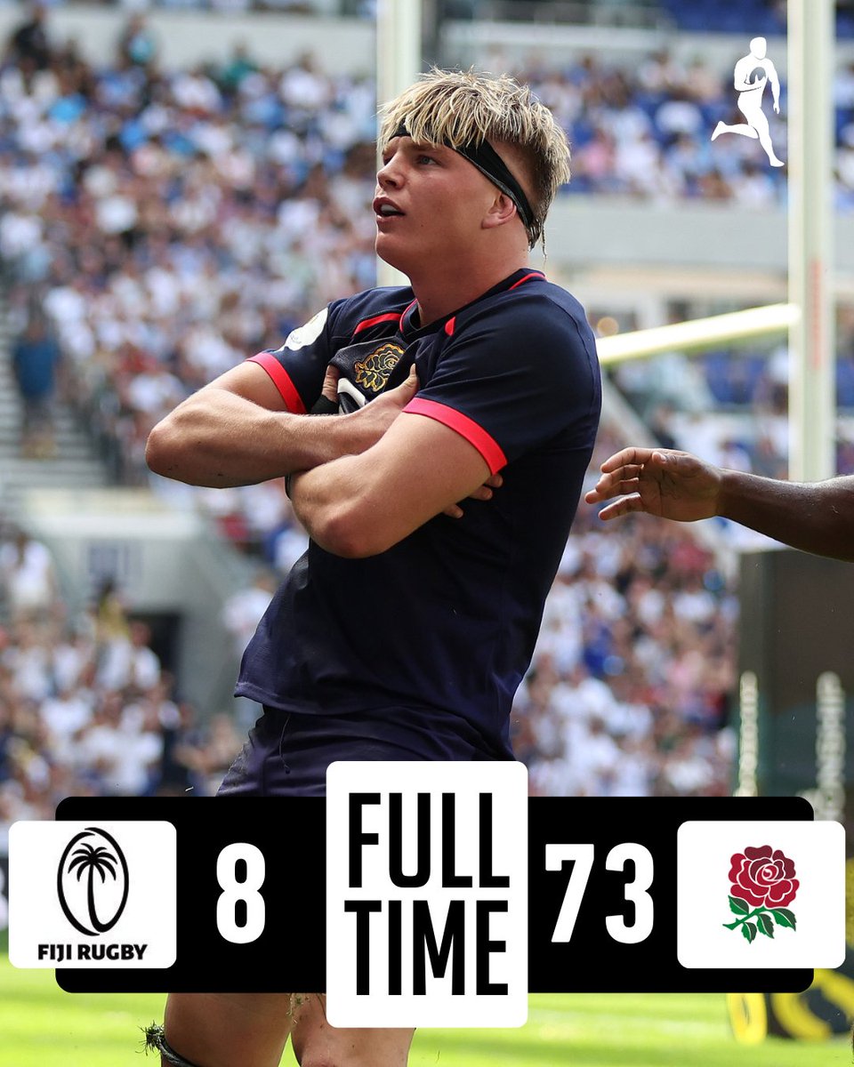 ultimaterugby's tweet photo. A record win for England against Fiji with tries for Benhard Janse van Rensburg & Noah Caluori on debut and a hat-trick of tries for Henry Pollock off the benchโญ๏ธ
#FIJvENG #NationsChampionship https://t.co/i7socTSpHL