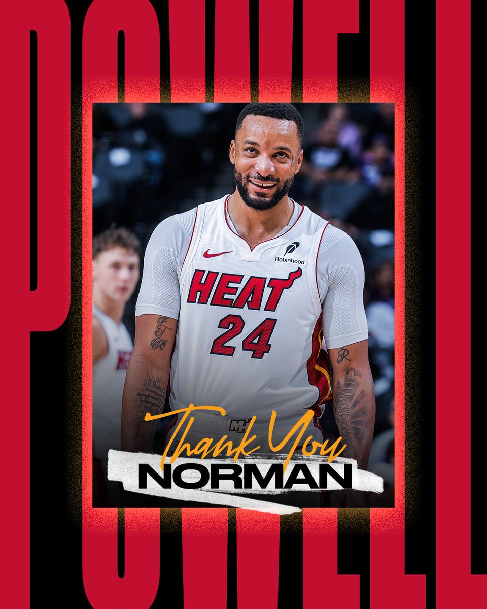 MiamiHEAT's tweet photo. We appreciate you for everything, @npowell2404! https://t.co/vN0PSu2Qtg