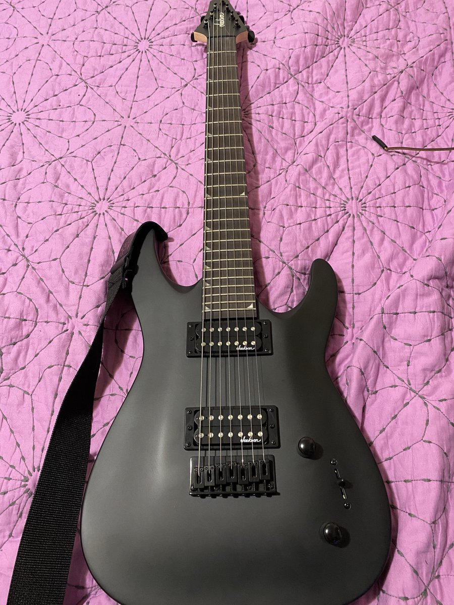 Devilen1376's tweet photo. @i_danieall Jackson 7 string pawn shop find 160$ https://t.co/Ss5ZQgJ3Gg