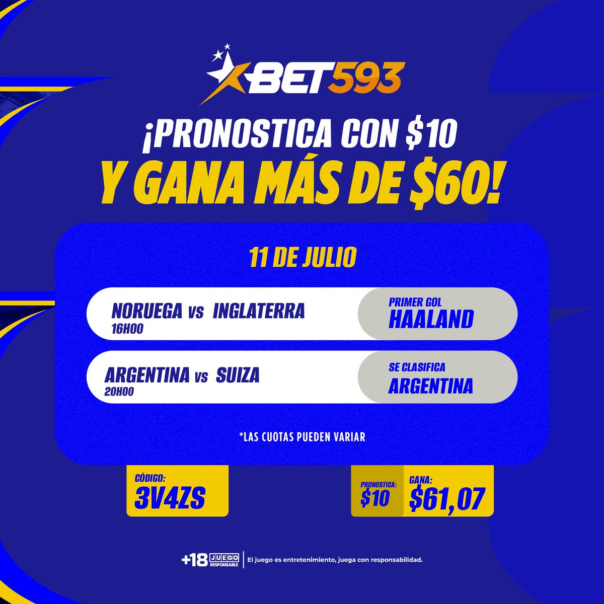 bet593's tweet photo. ¡Convierte la tendencia en ganancias! 🔥

Todos hablan del noruego, pero pocos sacan provecho. Si él anota, usted factura. Arma tu jugada, multiplica tu  saldo y demuestra tu nivel. ¡Porque es de ECUATORIANOS pronosticar TODO! 💥💸👇

Pronostica en Bet593.

#Bet593 #GanoConBet593 https://t.co/V5Mpb3uXh2