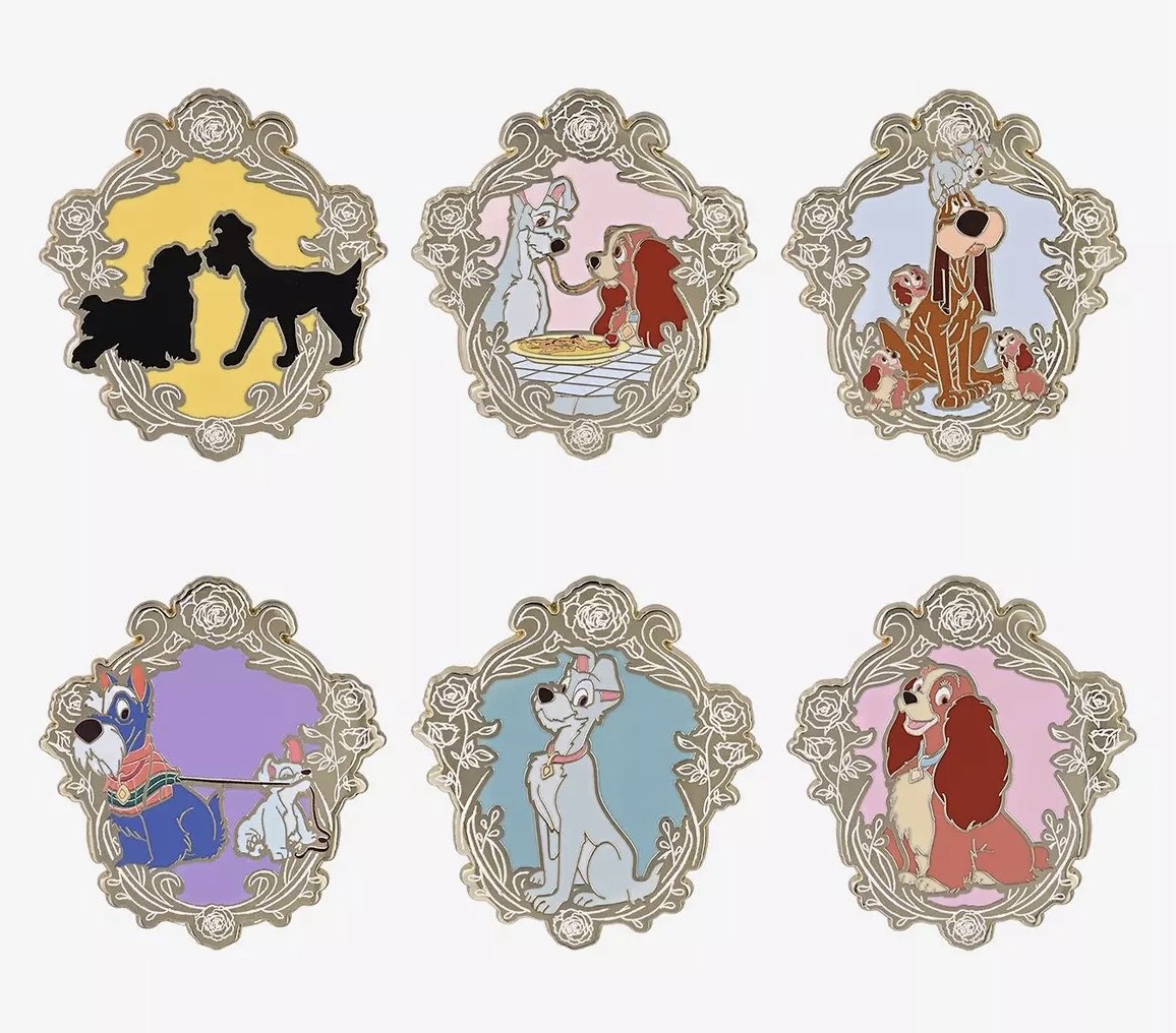 ピンズ・ピンバッジ・缶バッジ DSSH Lady & The Tramp Growing Up D23 New Lady and the Tramp Portrait blind box pin set at BoxLunch