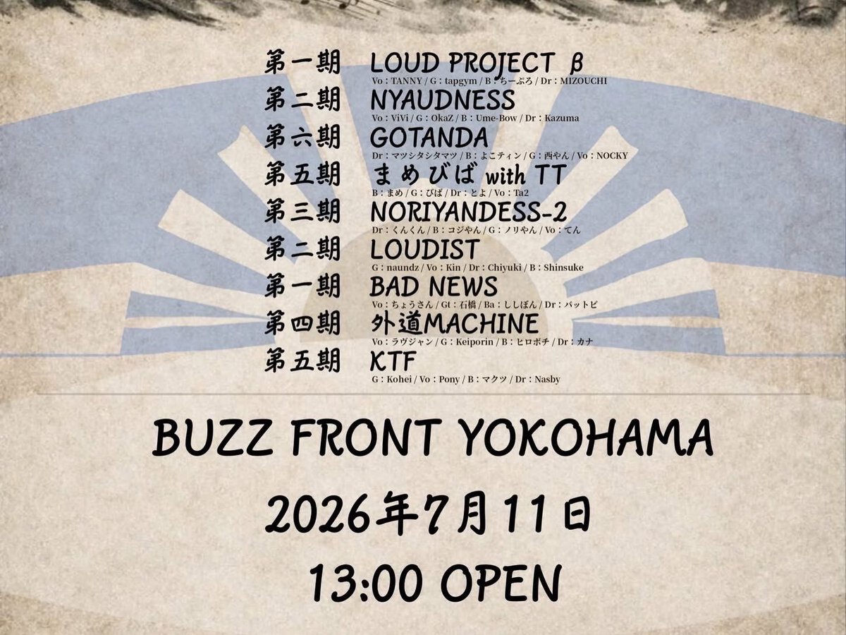 Hidachin's tweet photo. Crazy Loud Fes Vol.4 盛況で幕を閉じました。ほんんんんとうに楽しかった…終わってしまった…ロスすぎる。今回のコンセプト、1バンド一時期縛り良かったですね。箱も良かった。

素晴らしいバンドの皆様、ご来場いただいたお客様、箱のスタッフの皆様、本当にありがとうございました。とても幸せな時間でした🩵

#CrazyLoudFes #BuzzfrontYokohama #横浜