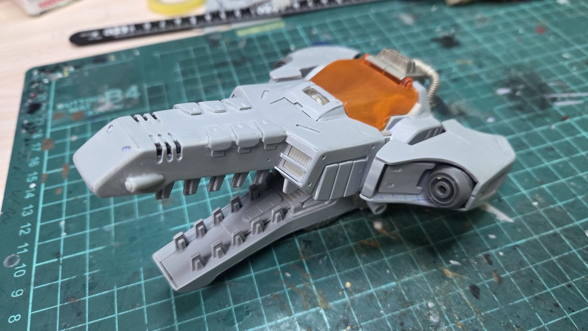 sturmdrayco's tweet photo. Some progress on Mariner No.18. Lower jaw, blasters, backpack details. Also hit a blind spot on the inside of the mouth so as with cosplay, I gotta take some small educated guesses. Pistons might be good too, I think.
#zoids #ゾイド #gojulas #ゴジュラス https://t.co/AGizjqH8lr