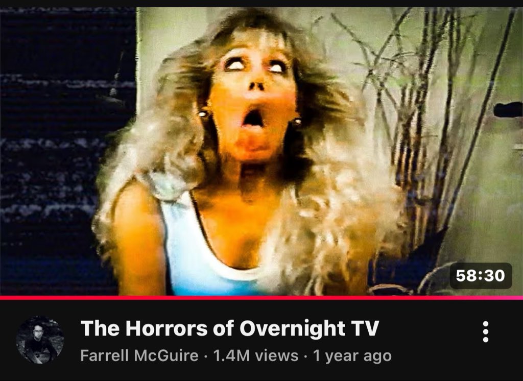 deathofmeaning's tweet photo. i love this video. it may have one of those slop horror youtube titles, but it’s actually really good at documenting the weird stuff that used to play on TV late at night and what the late-night viewing experience felt like. https://t.co/x6QM46vl6p