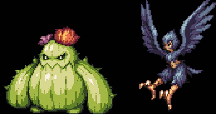 drattzy's tweet photo. For this week’s #ScreenshotSaturday, here’s a behind-the-scenes look at how some of Alterium Shift’s enemies evolve from concept art to sprites! 🎨➡️👾 

Which one would you least want to run into? 

#IndieGame #IndieDev #GameDev #JRPG https://t.co/9sAF5Ry081