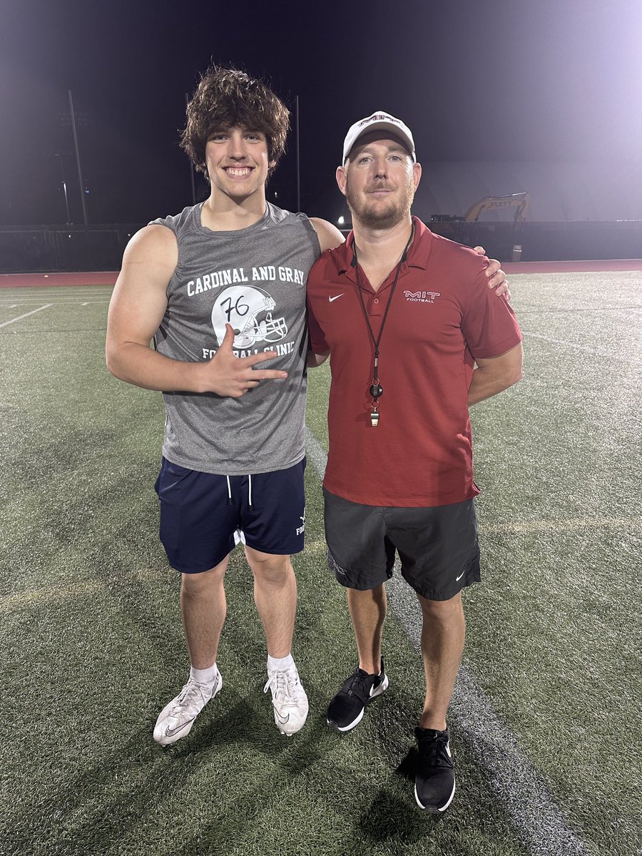 SavytskyyAdrian's tweet photo. Great night of learning and competition at the MIT Football Camp! @MITFootball 
A huge thank you to the entire coaching staff for investing your time, sharing your knowledge, and providing outstanding instruction. Every rep was an opportunity to improve, and I truly appreciate the feedback and coaching. @bbubna 

Thank you again, MIT! Looking forward to what lies ahead.
#MITFootball #FootballCamp #StudentAthlete #Recruiting #GoEngineers
@PopeJohnLionsFB @Coach_Cole47 @CoachGaston_