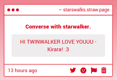 startswalkings's tweet photo. * Hello                                      Kirara
* How are you https://t.co/RJlJbPHYxn