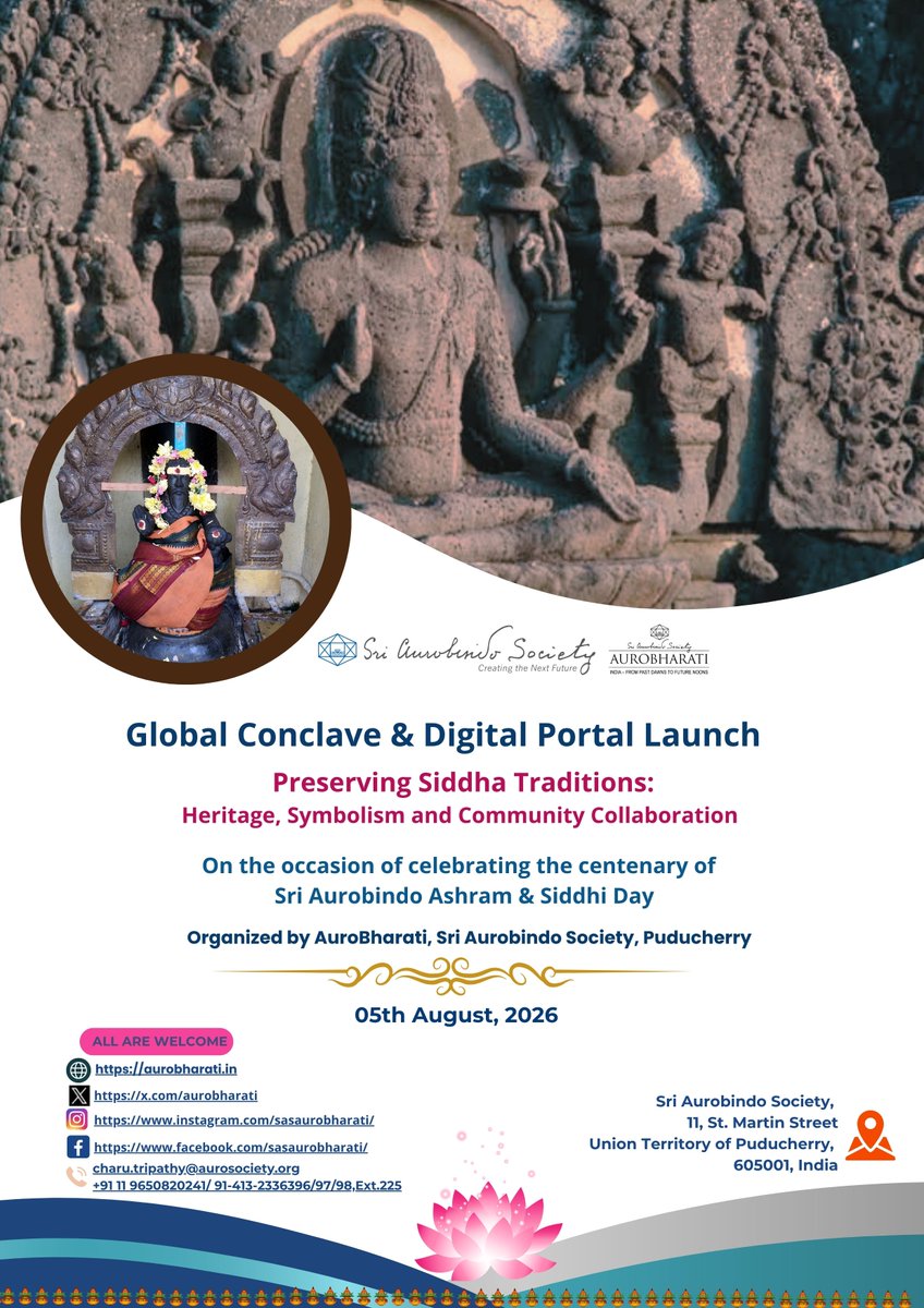Drkktripathy's tweet photo. Preserving Siddha Traditions: Heritage, Symbolism and Community Collaboration/ 05th August, 2026
Registration: https://t.co/STzd1vWEFu https://t.co/VXsbL9qw4A