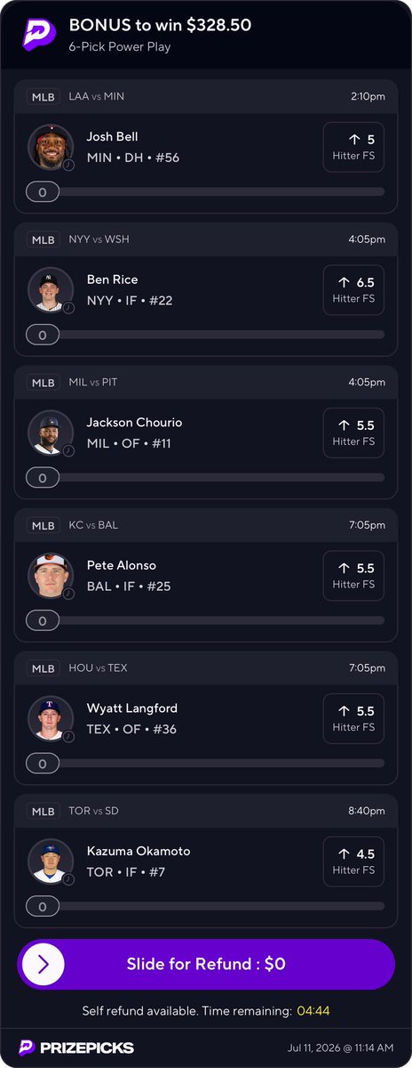 WhoThatGoat's tweet photo. #prizepicks #underdog #Gambling𝕏 #mlb https://t.co/0ejkuJ4NEy