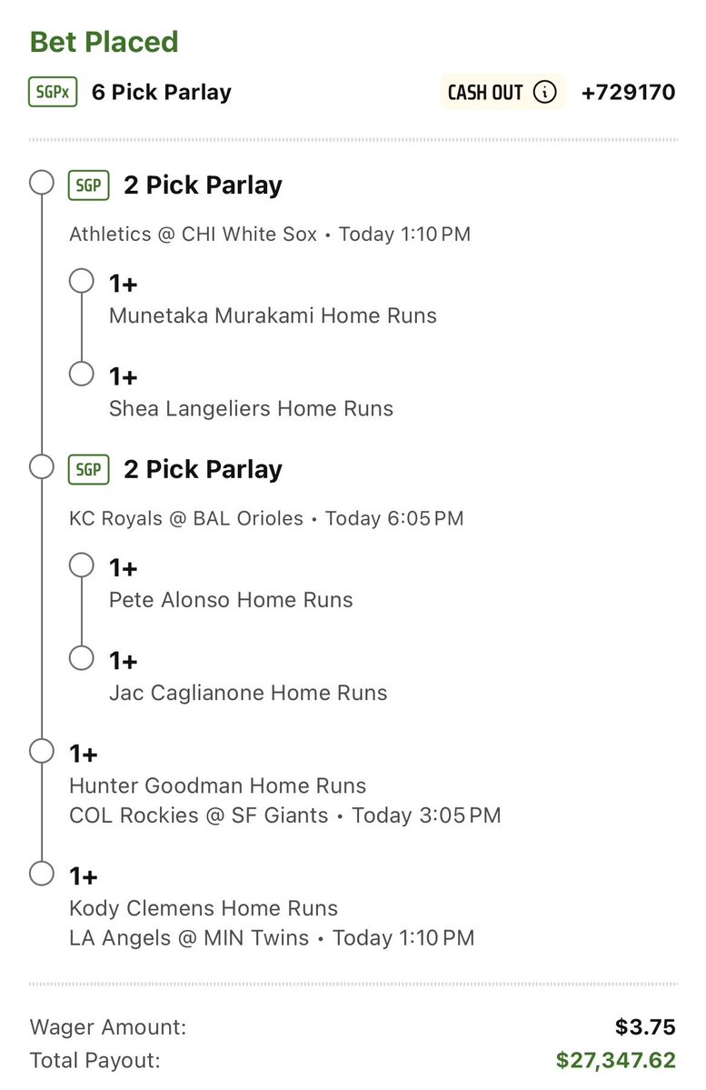 JetLifePicks's tweet photo. This HR parlay will win today! https://t.co/zg8Rt8zbKz