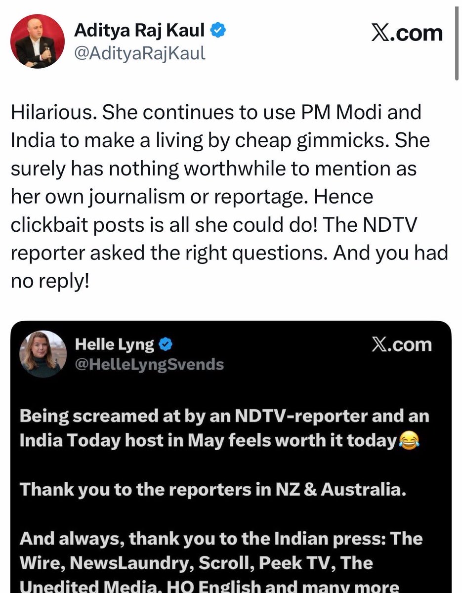 ladynationalist's tweet photo. . @AdityaRajKaul didn’t even tag her but look at this attention seeking beetch https://t.co/q3uRlNXvtk