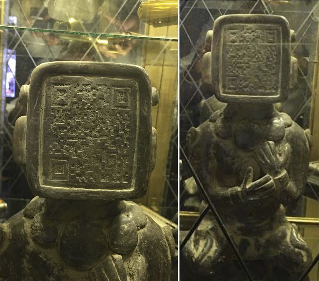maniaUFO's tweet photo. Ancient Mayan Statue Has Code On Face, Possible Warning Of Things To Come🧐🤔 https://t.co/43wvTSI8qL
