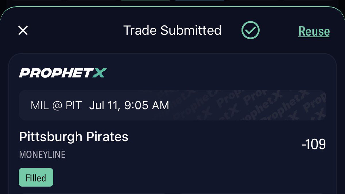 TweetyFades's tweet photo. 🚨New Wager Locked!!
⚾️#MLB: Brewers vs Pirates
🗓️Today at 9:05AM PST

15* PIT Pirates ML (-109)
⭐️Confidence: Strong Edge 
(Pricing Error)

The Math: Projected True Win 

Probability 56.52% vs. Market Probability 54.34%.
•EV%: +2.18%
•Fair Line: -130

Why: The sportsbooks have made a massive error by having the Brewers as road favorites. Braxton Ashcraft is a highly reliable, elite starting pitcher who holds an overwhelming, lopsided advantage over the struggling Brandon Sproat. Getting the superior starting pitcher at home at a discount is a gift.

Good luck everyone!🍀