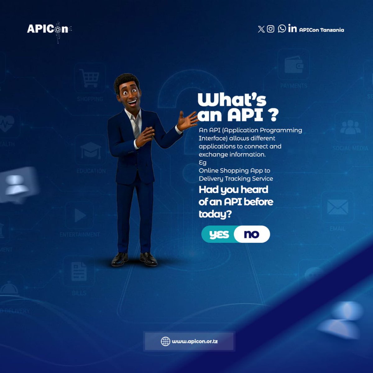 apicontz's tweet photo. What is an API🤔?

APIs connect applications and allow them to share information. They are behind many of the digital services we use every day. https://t.co/AjueWsbE8S