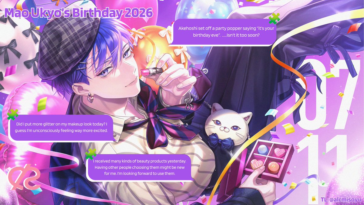 alcmisoyu's tweet photo. 🧩Mao Ukyo's 2026 Birthday Lines Translation
#BreakMyCase #BureMai #brmytl https://t.co/nuK1avQ2wg