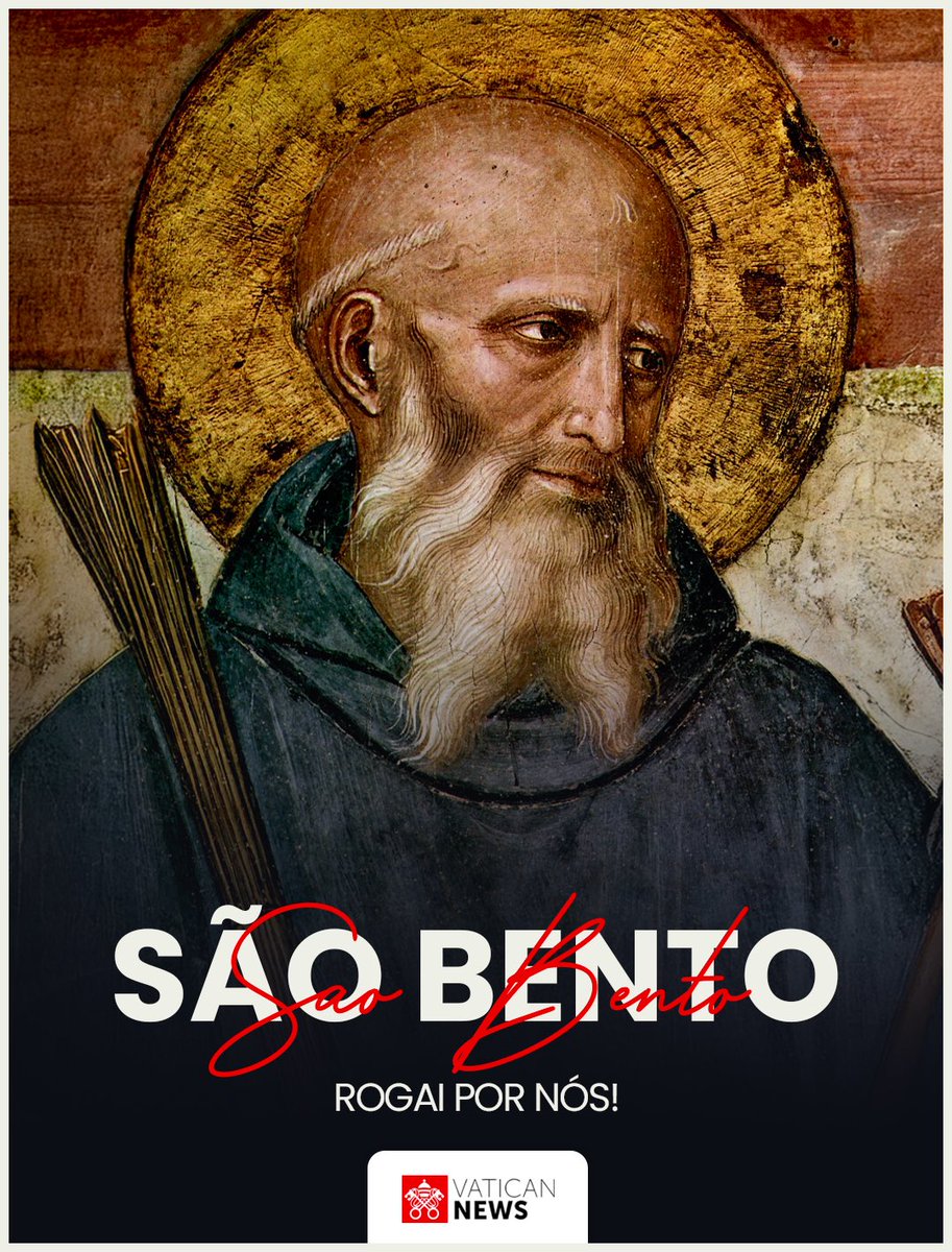 vaticannews_pt's tweet photo. Hoje a Igreja recorda #SãoBento, fundador da Ordem beneditina, padroeiro da Europa e patriarca do vida monástica ocidental 

🙏 São Bento, rogai por nós! #SantoDoDia https://t.co/Jc83MX4Kcg