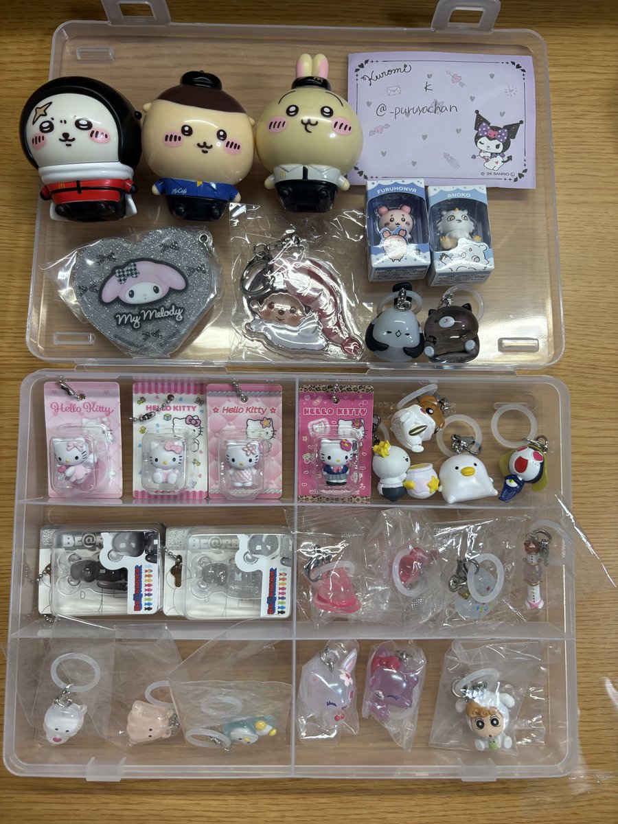 _puruyachan's tweet photo. ガチャガチャ・めじるしアクセサリー ・ちいかわグッズ 買取してくださる方探しています💭

譲）画像のもの
求）定価(＋送料)

難しいかと思いますが、クリスタルのクロミ求めておりますので、こちらと交換して頂ける方も探しております🙇🏻‍♀️

郵送または都内手渡し希望です https://t.co/MWKKUDUALK