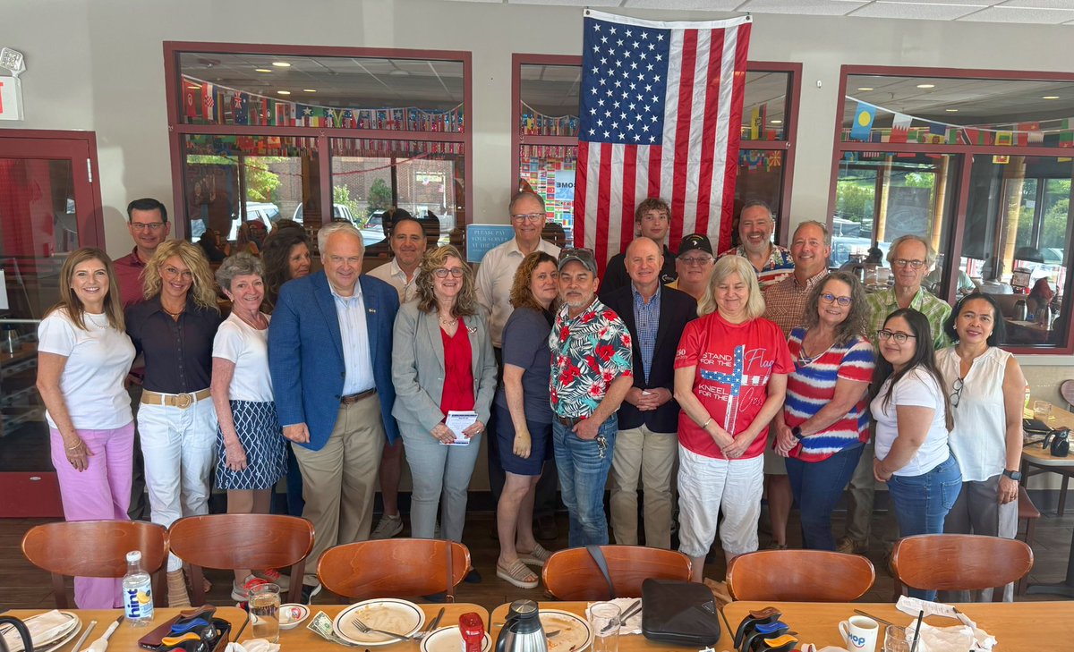 SloanRachmuth's tweet photo. The sidelines are for spectators.
Winners get in the game.
When republican volunteers, candidates, and activists come together to STOP the radical left from destroying NC, momentum starts and victories are won.
Thank you @wakegop for firing up the base this morning with @donbrownfornc and Andy Nilsson! 🔥 #ncgop