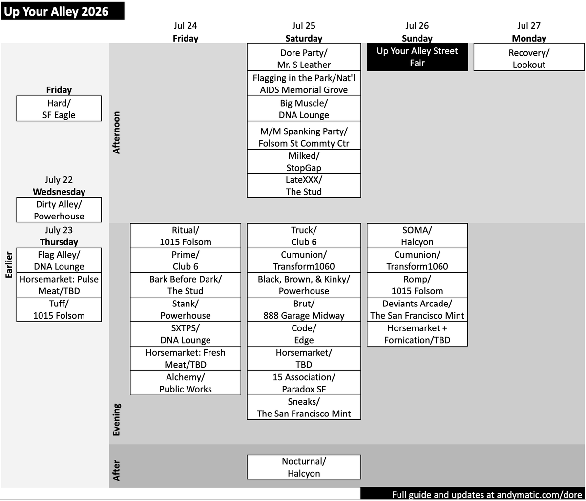 andymatic's tweet photo. Updated #UpYourAlley / #DoreAlley grid is up! https://t.co/V8rtqXPnir https://t.co/JfsyXGSVYP